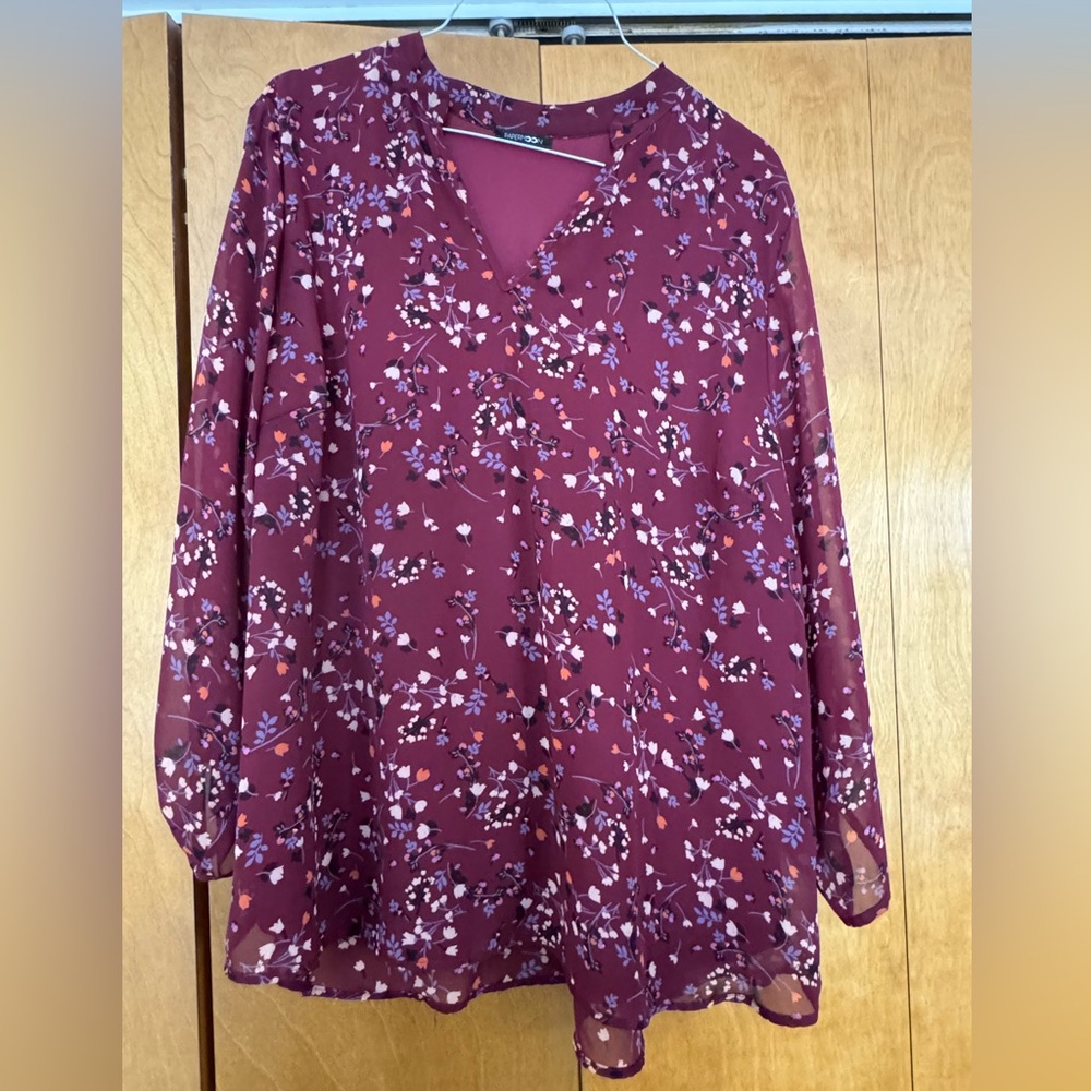 CLEARANCE Papermoon Burgundy Floral Blouse